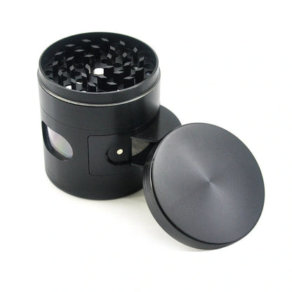 60mm zinc alloy herb grinder with neodymium magnet lid and windmill-style teeth