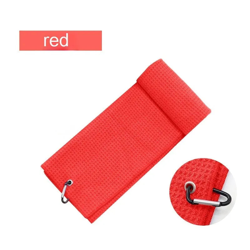 Waffle weave golf ball cleaning cloth in choice of colours with textured surface