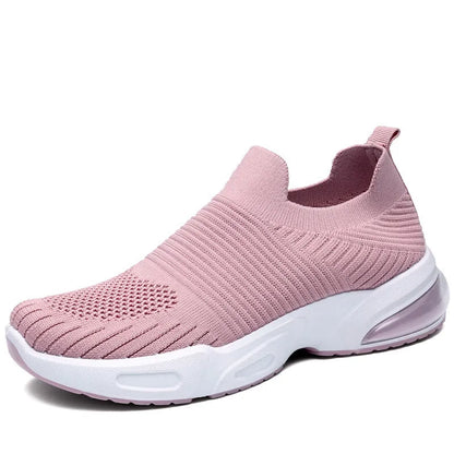 Slip-on breathable mesh sock shoes with a low-top design and PVC sole, shown in a neutral colour.