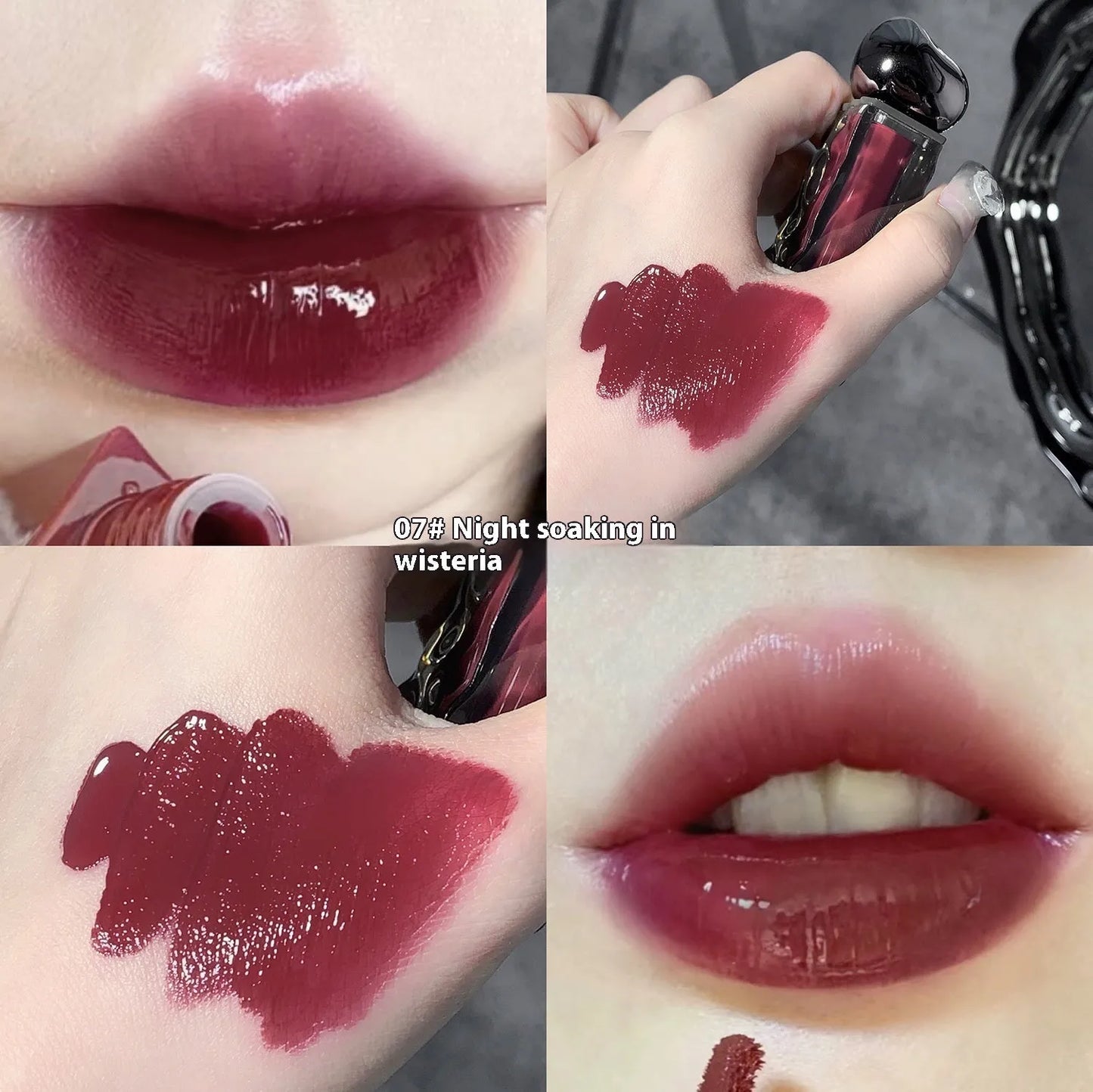 Glacier Lava Lip Lacquer water light mirror makeup in seven numbered colour options