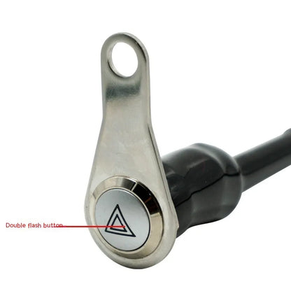 Black stainless steel motorcycle double flash switch with light ring indicator