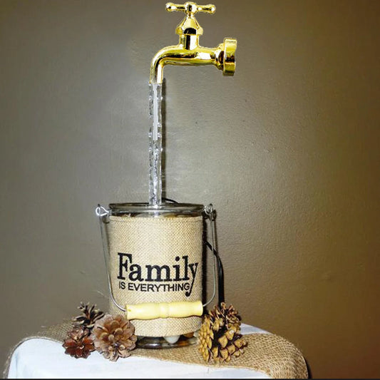 Decorative Outdoor Fountain Kits with LED Lighting and Flowing Water Feature for Garden Decor