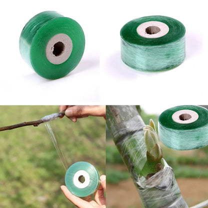 Roll of 2cm x 100m grafting tape for binding fruit tree branches, waterproof polyolefin with wax for secure, breathable seals
