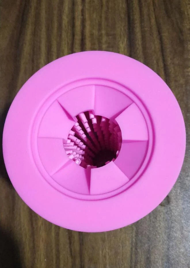 Silicone dog paw cleaning cup with soft bristles for easy and gentle paw washing