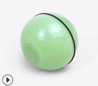 Transparent ABS green electric cat toy ball with laser light, 6.7-7cm diameter, USB rechargeable