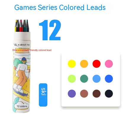 Zhenglin sports theme colour pencils in 24 or 36 colour sets with paper barrels