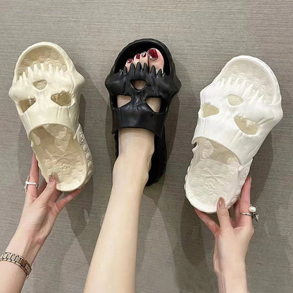 Stylish skull-themed slippers with a variety of color options for comfortable, versatile wear
