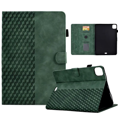 Diamond frosted leather tablet case with card holder for iPad Pro 11, shown in green