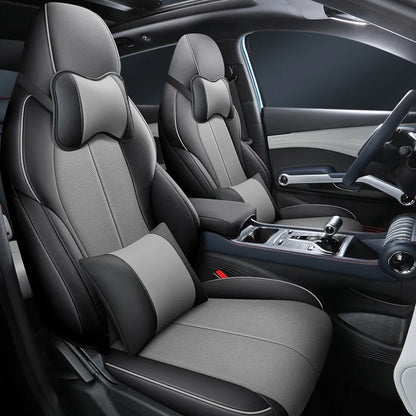 BYD Yuan PLUS car seat with fitted all-inclusive cushion cover in Adventure Green colour.