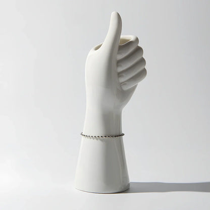 Ceramic human body vase with figure patterns, 19cm height with colour glaze finish