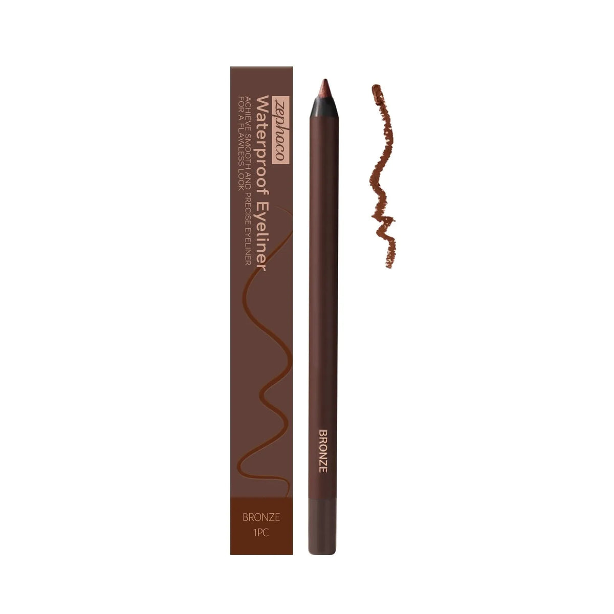 Waterproof liquid eyeliner pen in seven colours showing the fine-tip brush.
