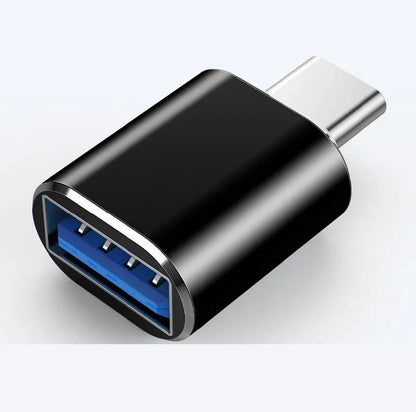Type-C OTG adapter in black, silver and gold colour options for USB connectivity