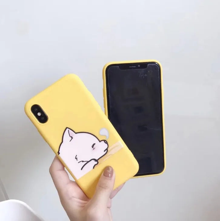 Cartoon giraffe phone case for iPhone 7 8 Plus, soft TPU silicone back cover, available in colours C to H.
