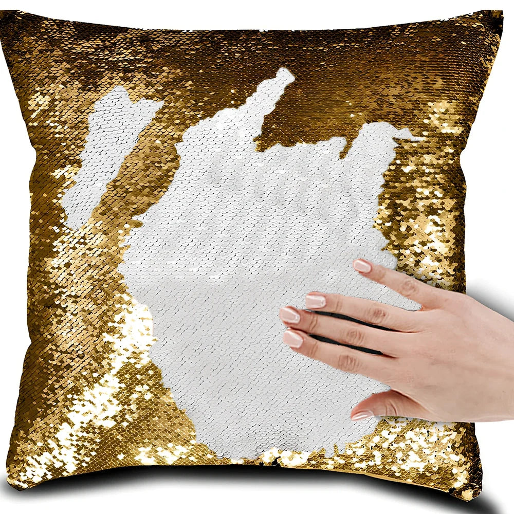 40x40cm square colour-changing pillow cover with knitted polyester construction