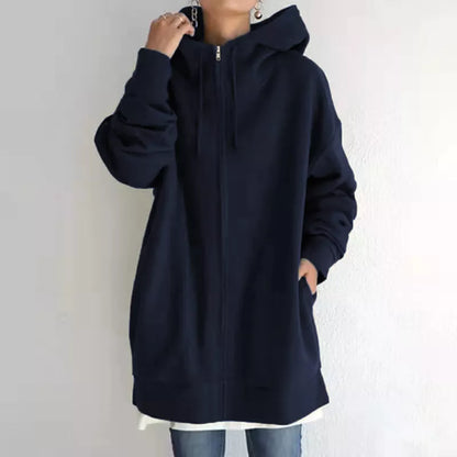 Women's full-zip fuzzy hoodie in various colours and sizes