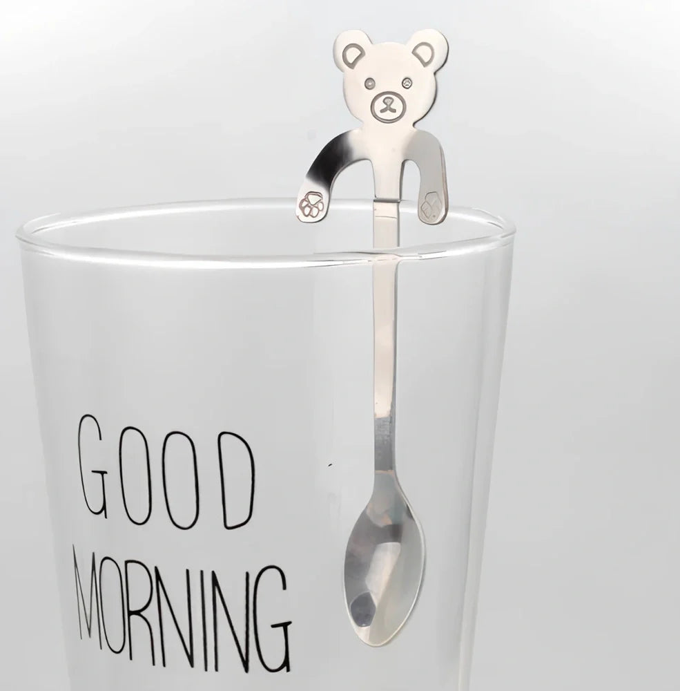 304 stainless steel coffee spoon with cartoon animal handle measuring 11.8cm long