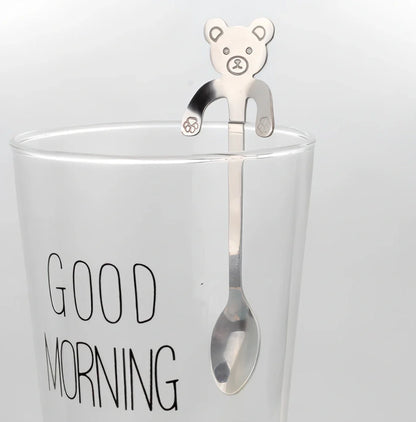 304 stainless steel coffee spoon with cartoon animal handle measuring 11.8cm long