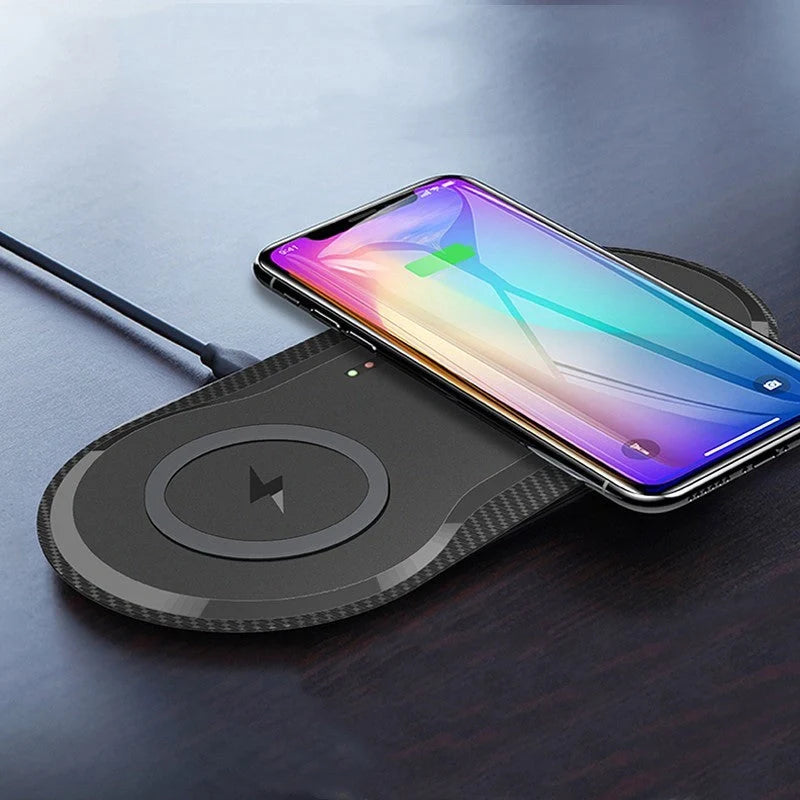 Dual wireless charger for mobile phones with intelligent temperature control