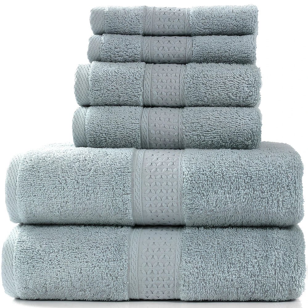 Pure cotton towel set showing bath towel, towel, and square towel in bamboo green colour