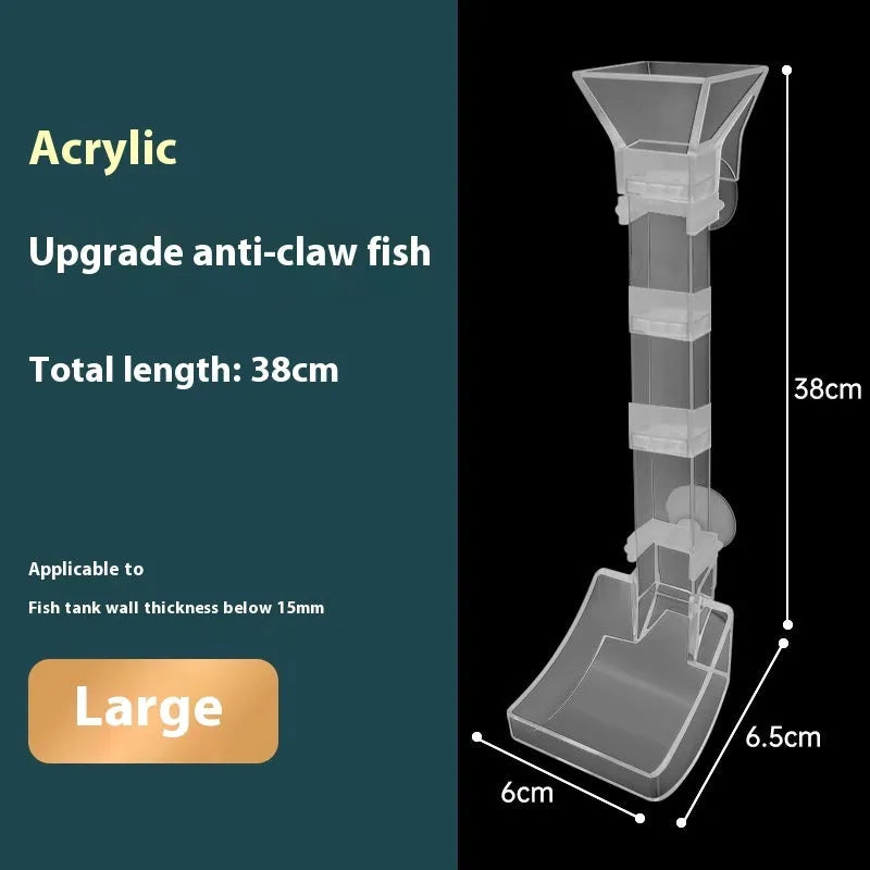 Aquarium feeding dish set with three tube lengths, cleaning brushes and feed spoons