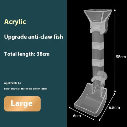 Aquarium feeding dish set with three tube lengths, cleaning brushes and feed spoons