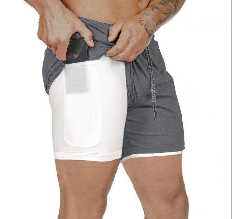 Premium compression shorts with pockets for men, perfect for gym and casual wear