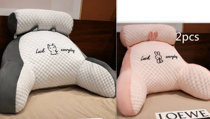 A cozy lumbar support cushion with a soft, breathable design for comfortable back and posture support