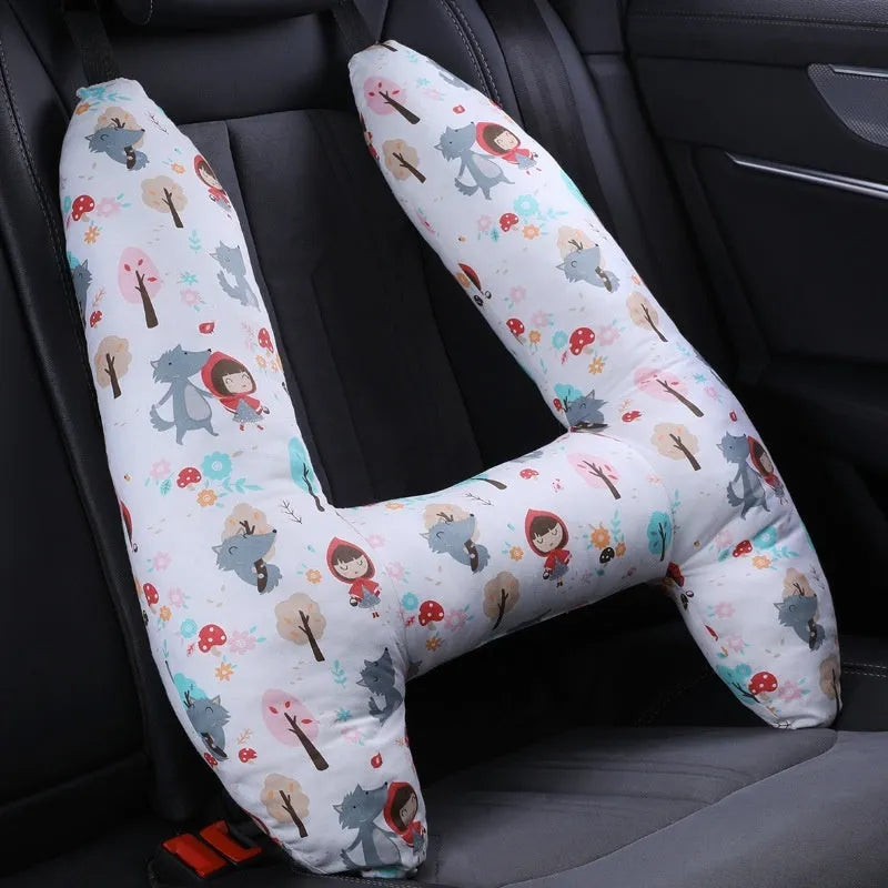 55x70cm car headrest pillow with floral skirt rabbit pattern and pearl cotton fill.