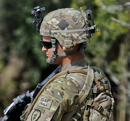 Element second generation tactical helmet lamp in black and sand colours with multiple LED options