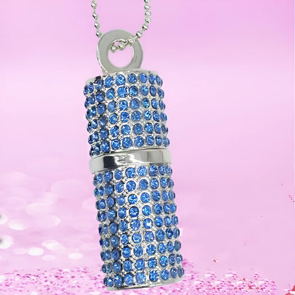 Crystal cylinder lipstick USB flash drive with metal shell, USB 2.0, 8GB, 5.8cm by 1.8cm, red blue pink silver options