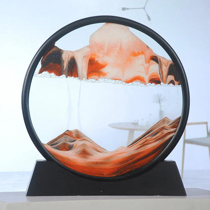 Captivating glass sand art with dynamic quicksand displays featuring vibrant colors and mesmerizing 3D effects