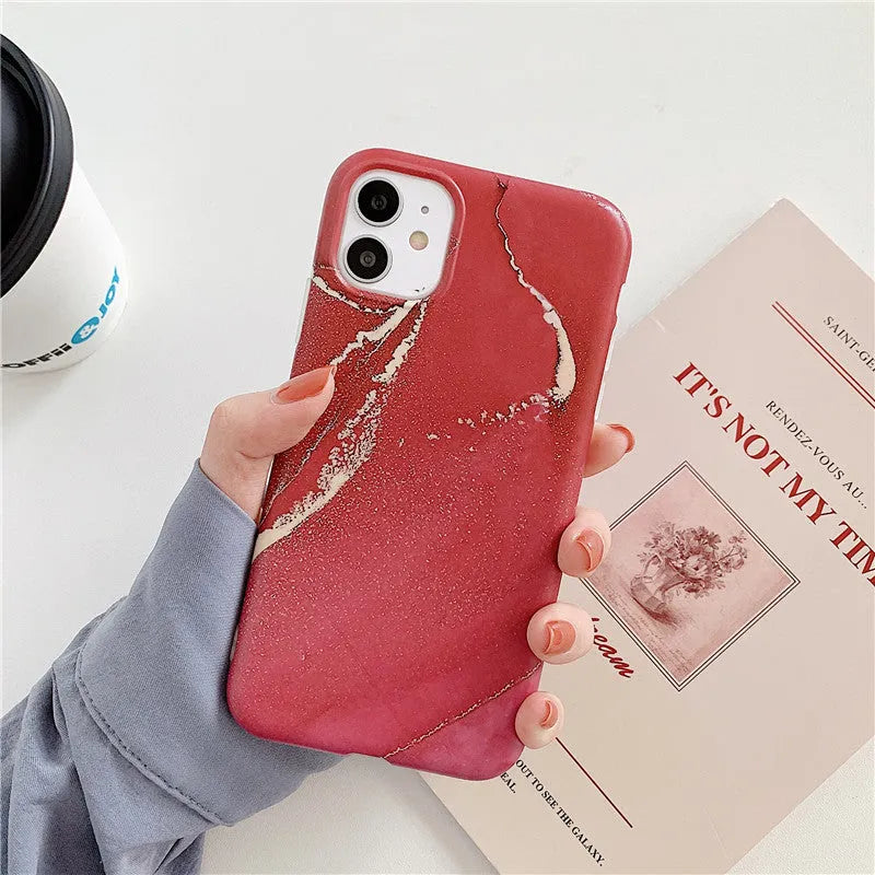 Cartoon marble pattern TPU back cover case for iPhone in various colour options