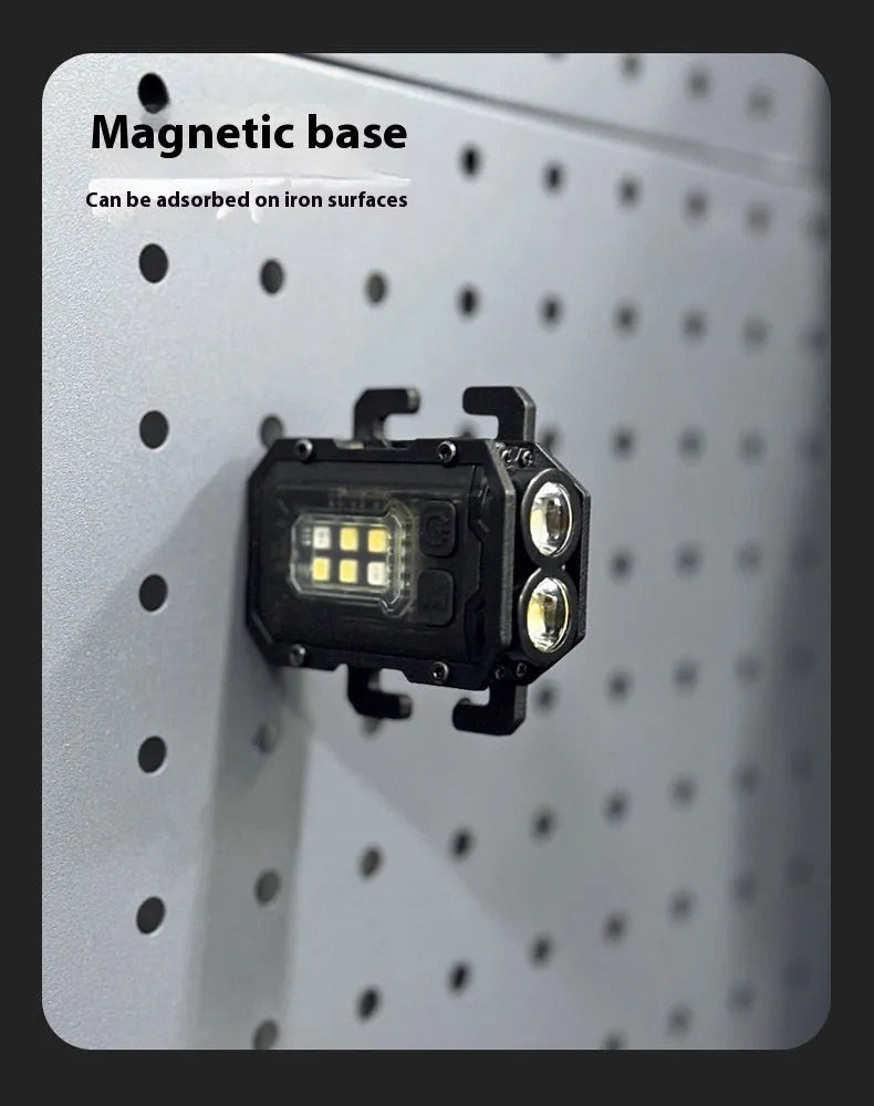 Portable USB-rechargeable tactical warning flashlight with backpack mount attachment
