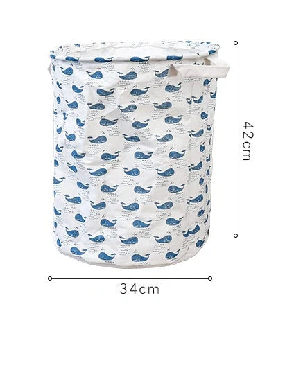 European style cotton linen laundry basket with various designs for home organisation