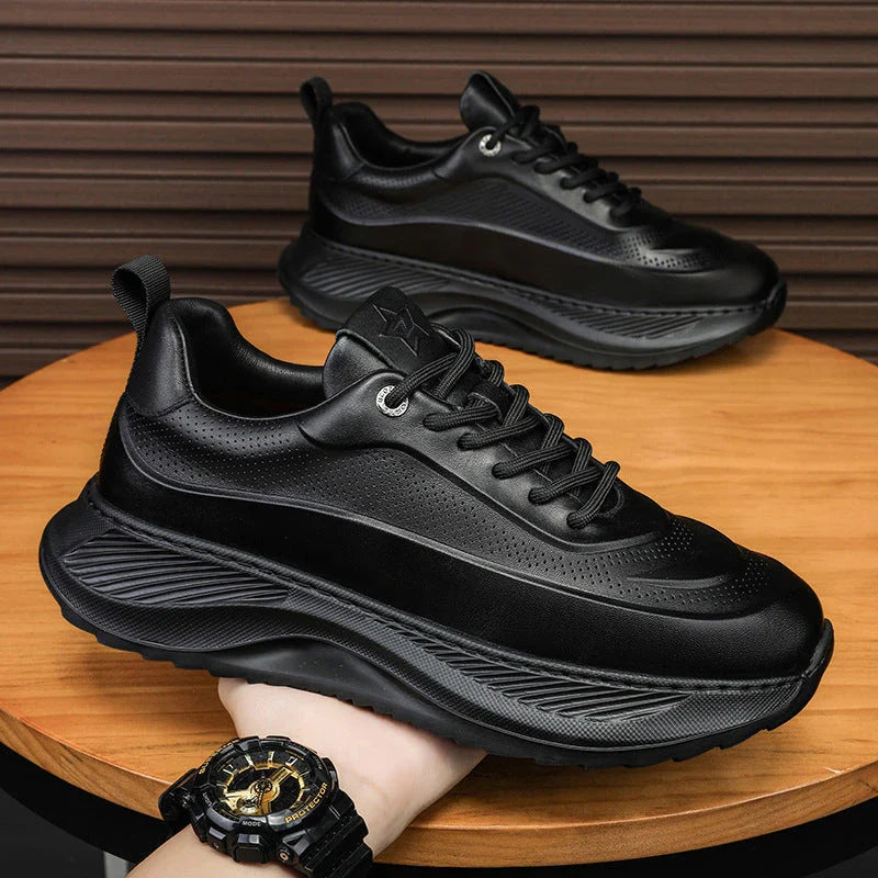 Stylish thick-sole sneakers in various colors, featuring stitching details and a lace-up design for a customizable fit