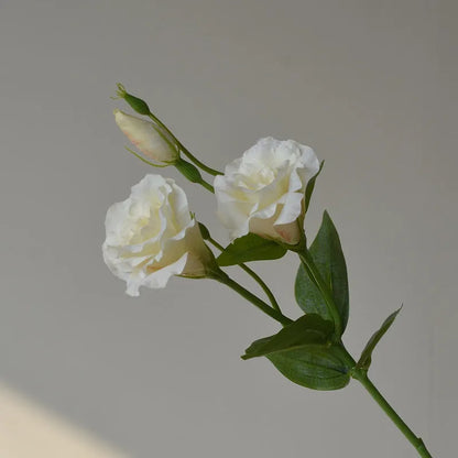 Silk artificial eustoma flower set with three blooms in five colour options for wedding and home decoration