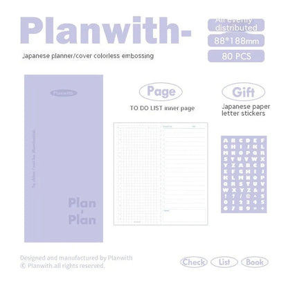 A5 embossed daily metre book notebook with 80 pages of 100g paper, showing cover colour options.