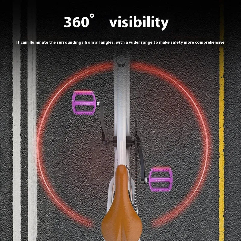 Bicycle luminous pedal with LED lights in aluminium alloy construction