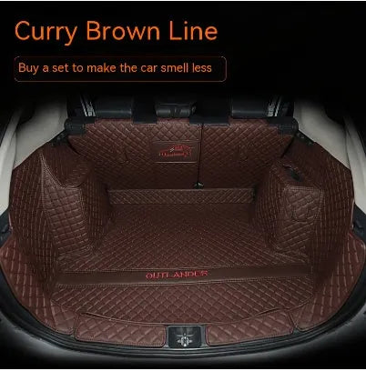 Custom-fitted TPE XPE boot liner with 3D edging for Mitsubishi Outlander SUV.
