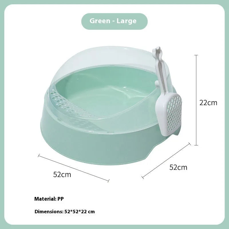 Round deodorant design cat litter box in mint green and pink colour options