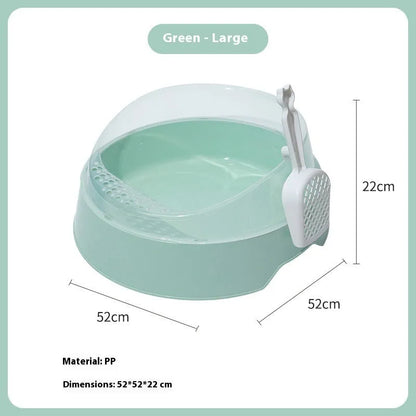 Round deodorant design cat litter box in mint green and pink colour options