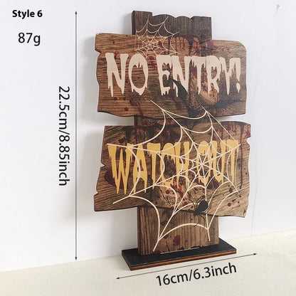 Wooden European style retro creative Halloween tabletop ornament decoration