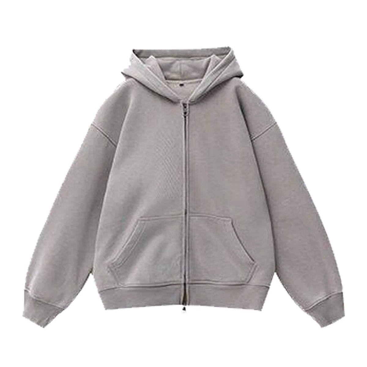 Women's distressed colour fleece-lined hooded cardigan sweater with patch pockets