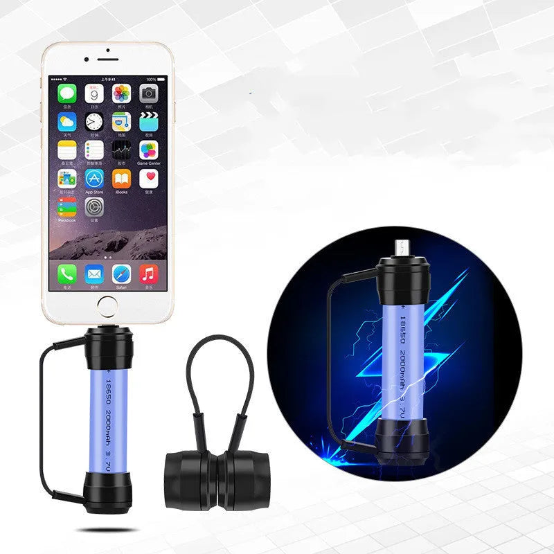 Mini keychain emergency phone charger with 18650 lithium battery