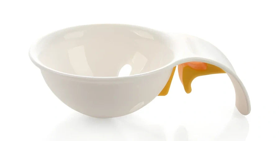 White ABS egg yolk white separator tool, 10cm handle, 7.3cm bowl mouth for kitchen use