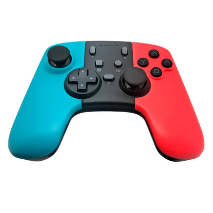 Wireless Nintendo Switch Pro controller in black, white, or blue with analogue sticks and action buttons.