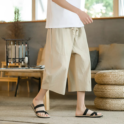 Plus size linen summer shorts in straight leg cut available in five colours