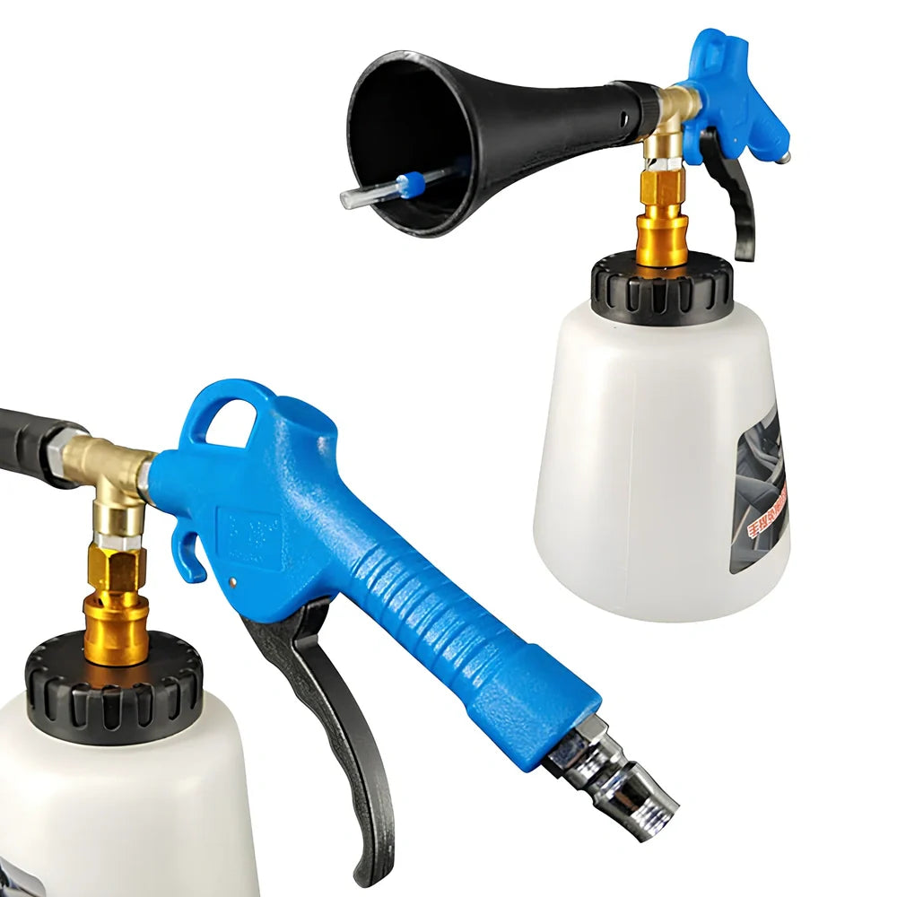 White Blue Tornado Interior Cleaning Gun with 70-120mm tube and 8mm intake for 7-9 Mpa car detailing