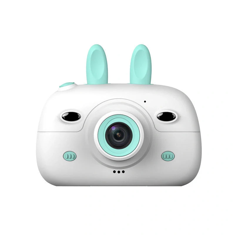 Cartoon rabbit video recorder with dual camera and zero focus lens