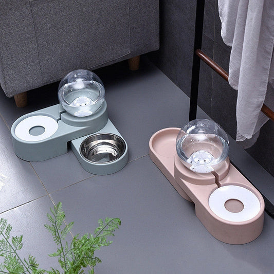 Automatic nonelectric water dispenser for cats and dogs with 1.8L capacity and bowl